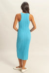Round Neck Bodycon Ribbed Knit Dress, Sky Blue-Embrace your curves with this Sky Blue Round Neck Bodycon Ribbed Knit Dress. The round neck offers a classic and flattering neckline. -Reef Love Boho-Chic Boutique
