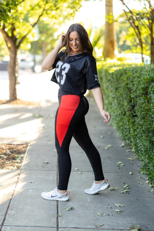 Roxie Red Panel Leggings-Reef Love