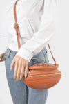Rugby Football Season Crossbody Bag, Designed in the shape of a rugby ball. Detachable Strap, top handle.