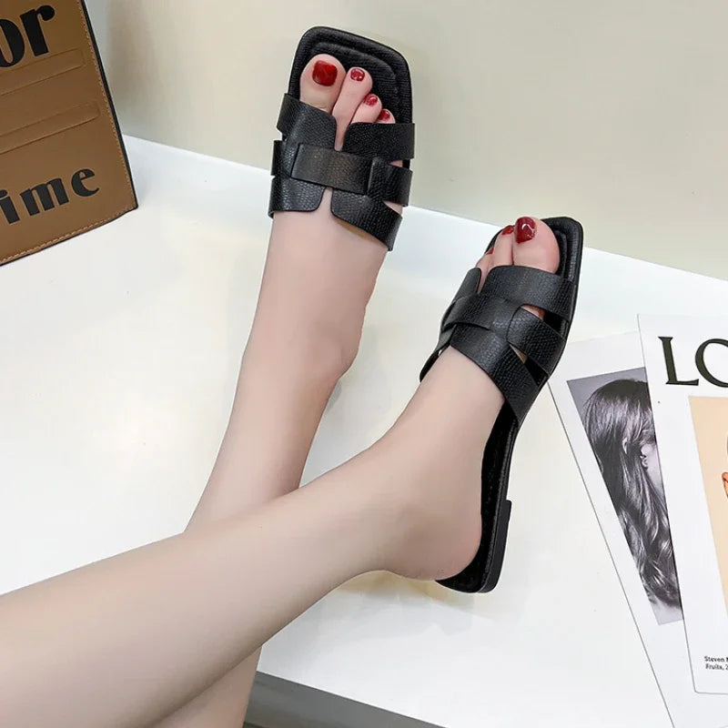 Summer Geometric Slip On Sandals