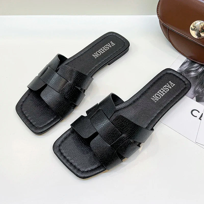 Summer Geometric Slip On Sandals