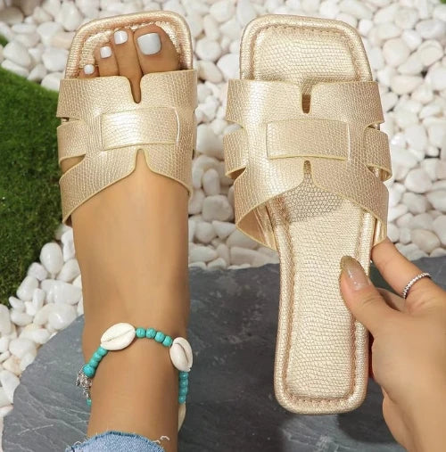 Summer Geometric Slip On Sandals