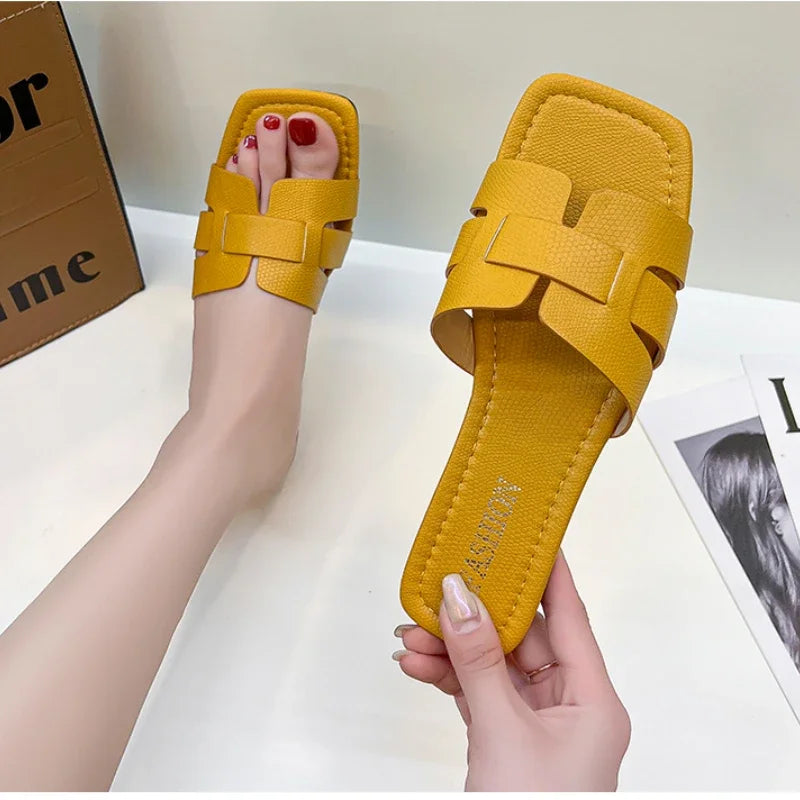 Summer Geometric Slip On Sandals