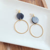 Sadie Earrings - Black-Sadie Earrings - Black Sadie is a statement dangle style that features a large gold charm for a hoop look! You'll get a perfect pop of color from the acrylic charms.