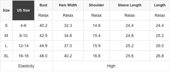 Size Guide US sizing