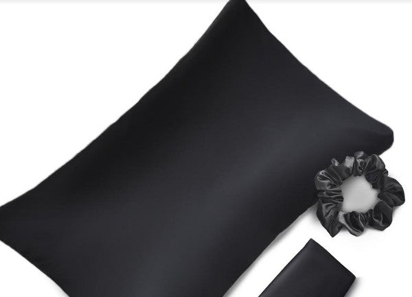 Satin Pillowcase Sleep Mask Scrunchie Gift Set