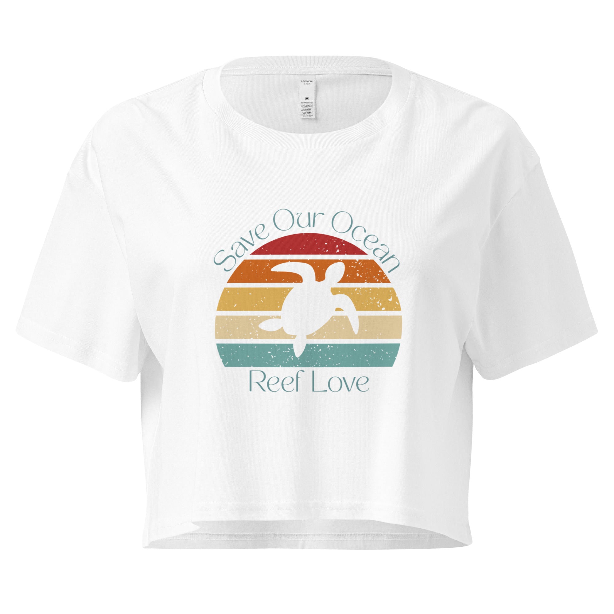 Save Our Ocean Turtle Women’s Crop Tee- Boho Chic Styles by Reef Love