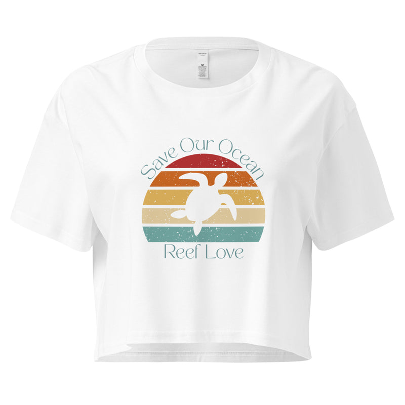 Save Our Ocean Turtle Women’s Crop Tee- Boho Chic Styles by Reef Love