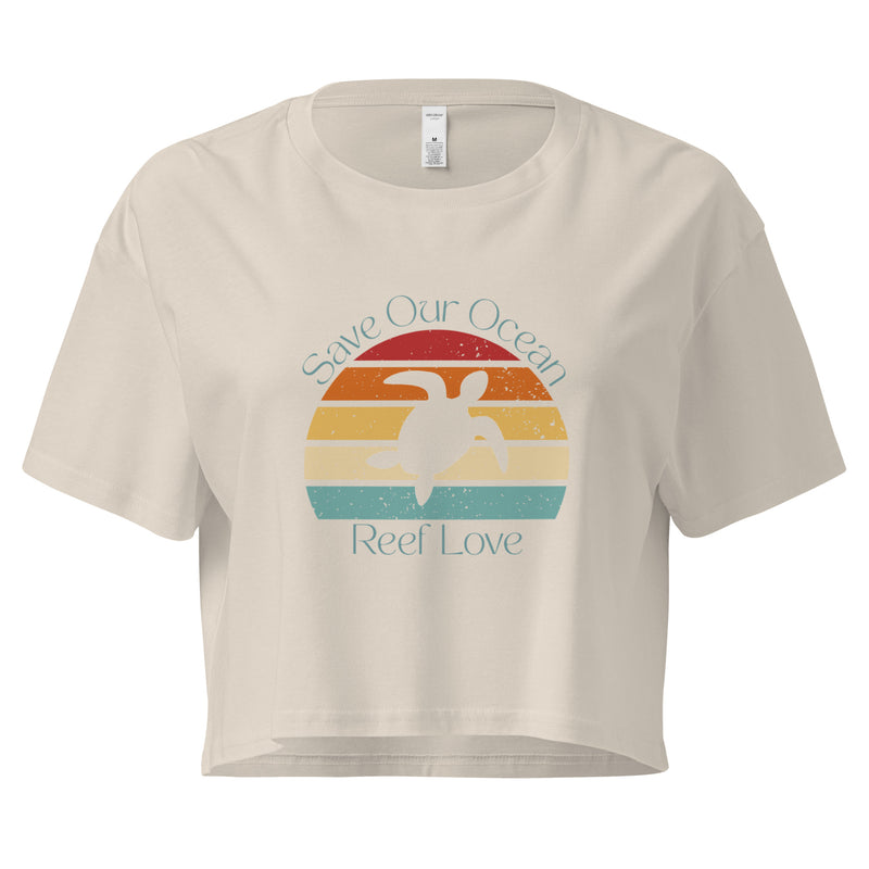 Save Our Ocean Turtle Women’s Crop Tee- Boho Chic Styles by Reef Love