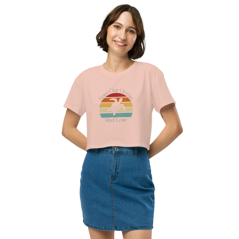 Save Our Ocean Turtle Women’s Crop Tee- Boho Chic Styles by Reef Love