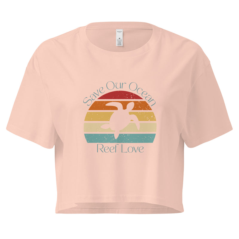 Save Our Ocean Turtle Women’s Crop Tee- Boho Chic Styles by Reef Love