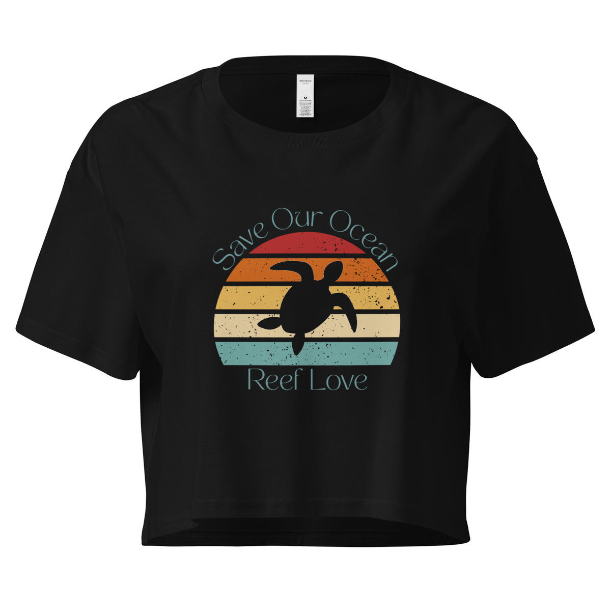 Save Our Ocean Turtle Women’s Crop Tee- Boho Chic Styles by Reef Love