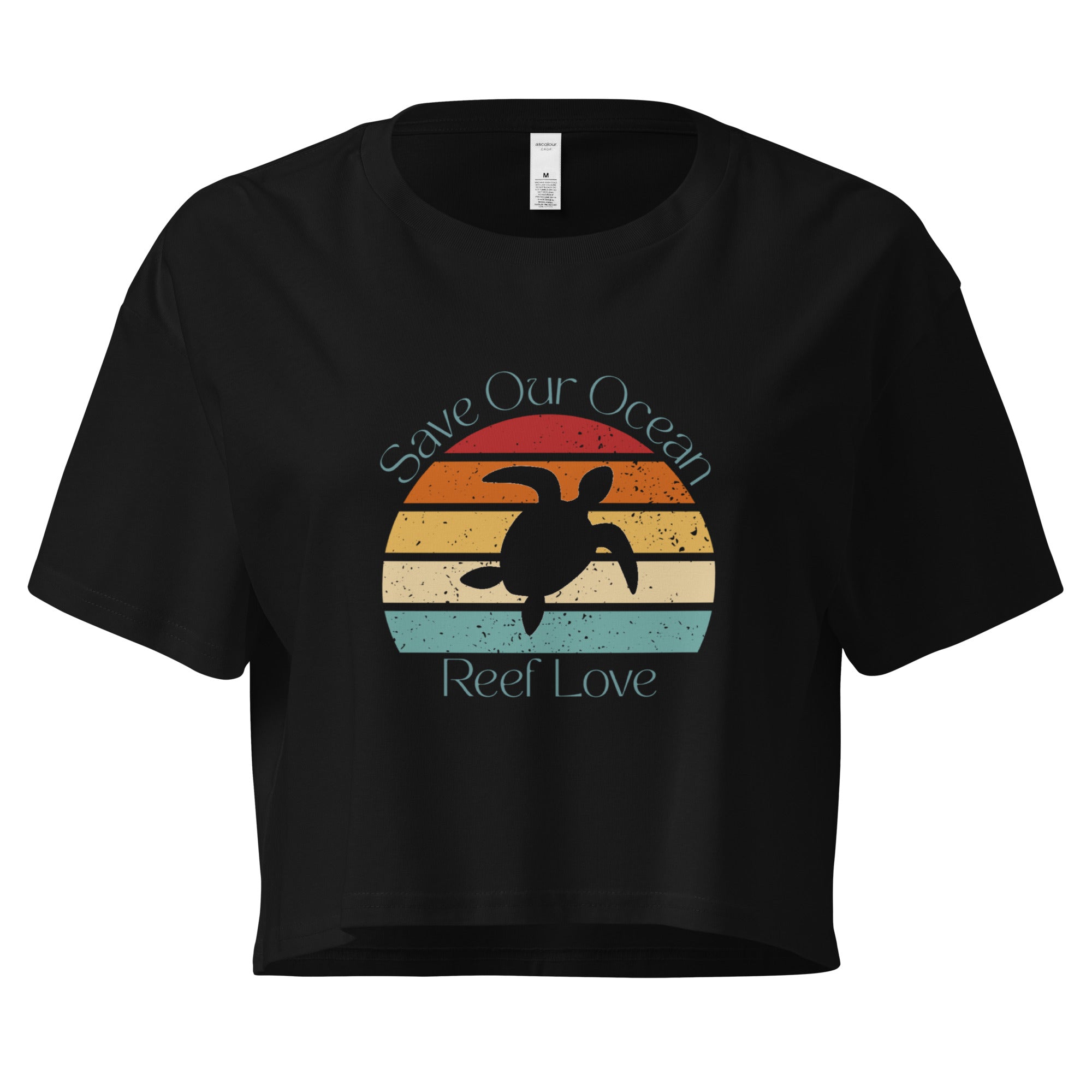 Save Our Ocean Turtle Women’s Crop Tee- Boho Chic Styles by Reef Love