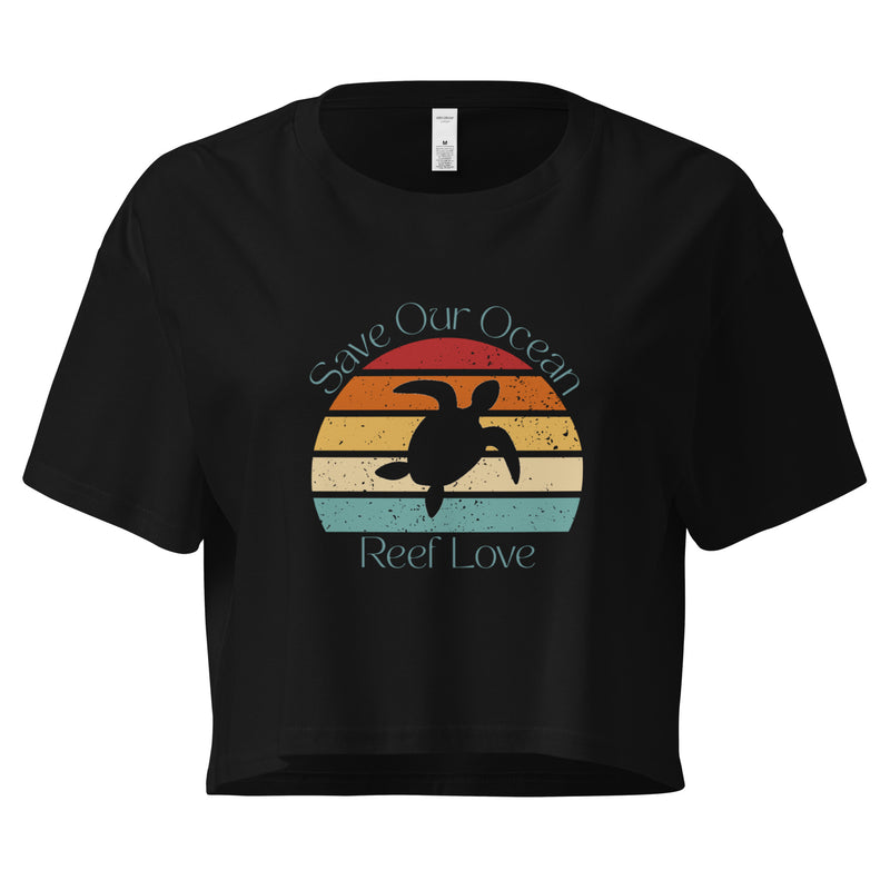 Save Our Ocean Turtle Women’s Crop Tee- Boho Chic Styles by Reef Love
