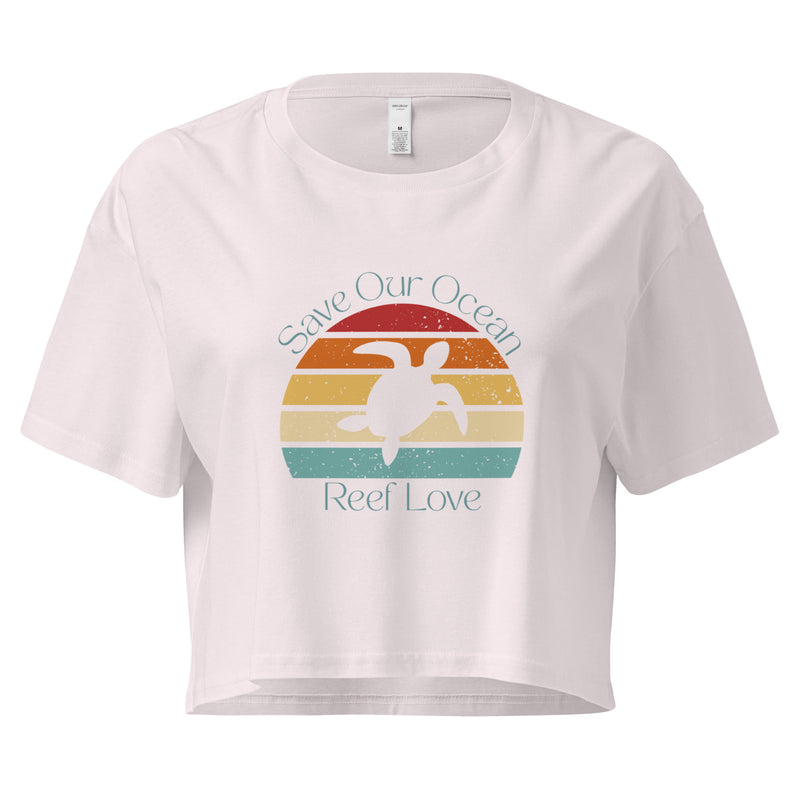 Save Our Ocean Turtle Women’s Crop Tee- Boho Chic Styles by Reef Love