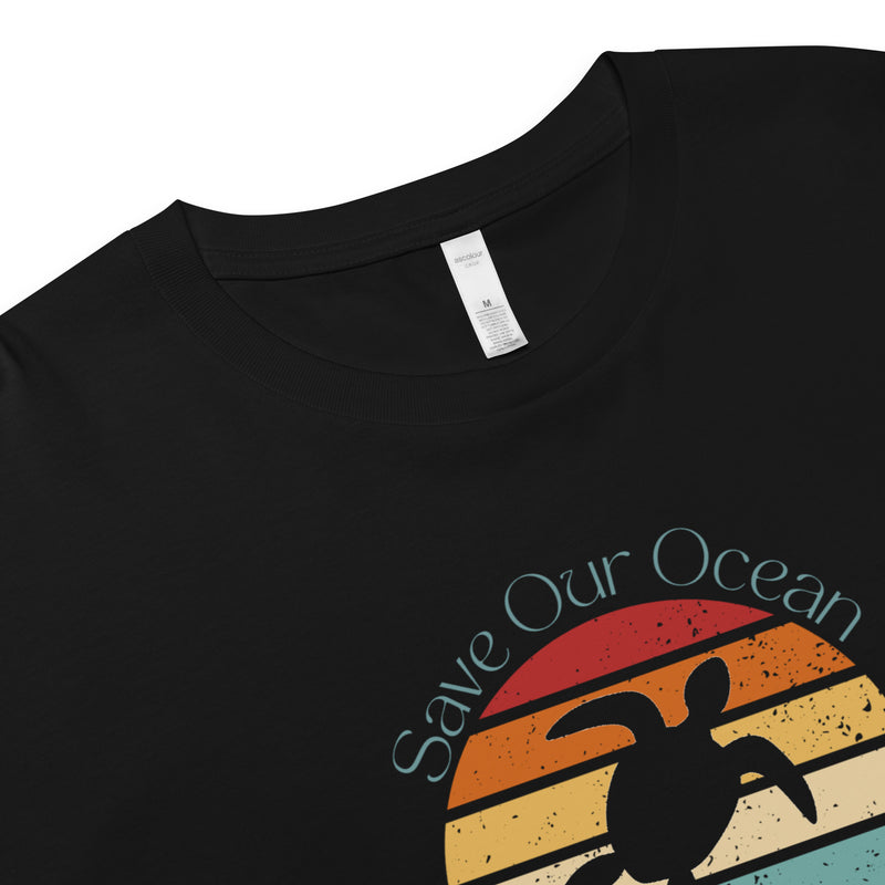 Save Our Ocean Turtle Women’s Crop Tee- Boho Chic Styles by Reef Love