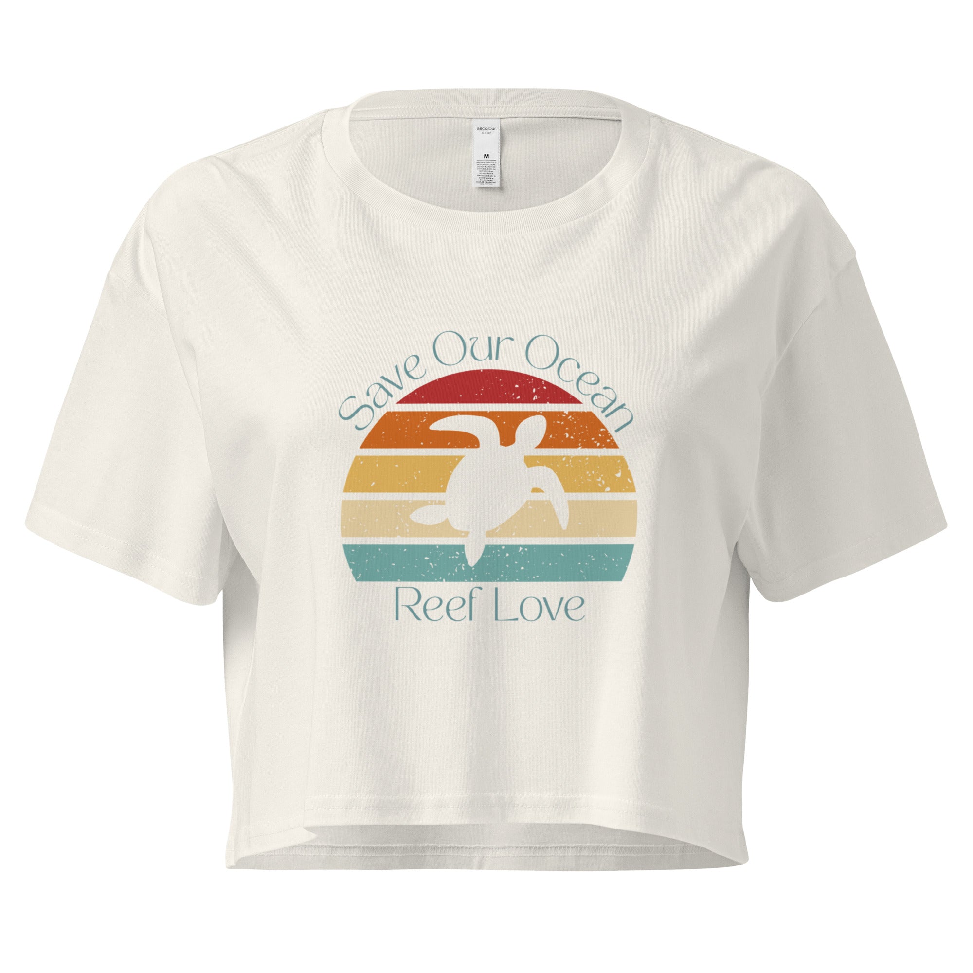 Save Our Ocean Turtle Women’s Crop Tee- Boho Chic Styles by Reef Love