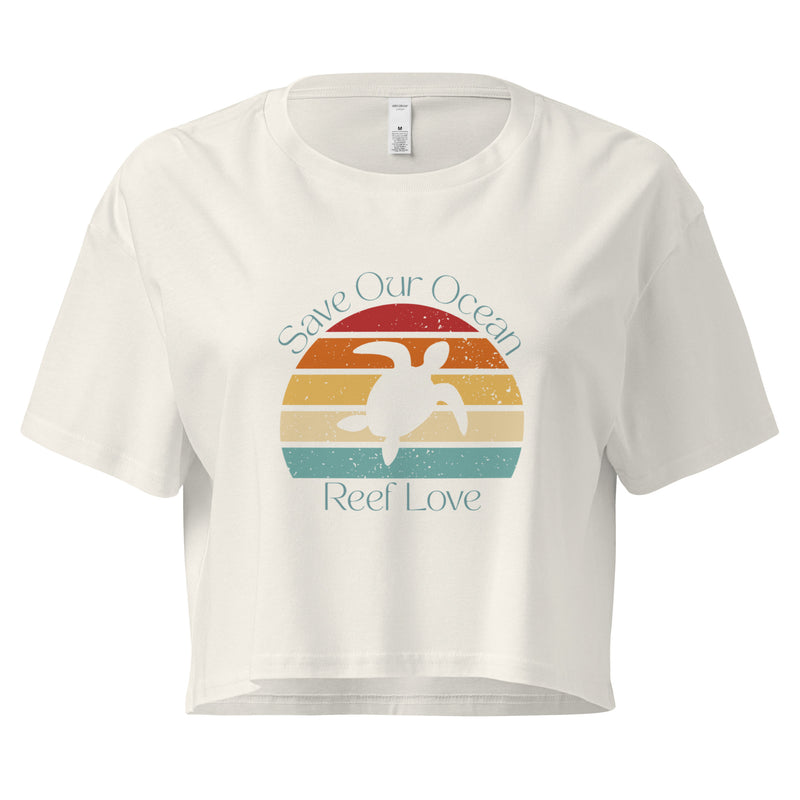 Save Our Ocean Turtle Women’s Crop Tee- Boho Chic Styles by Reef Love