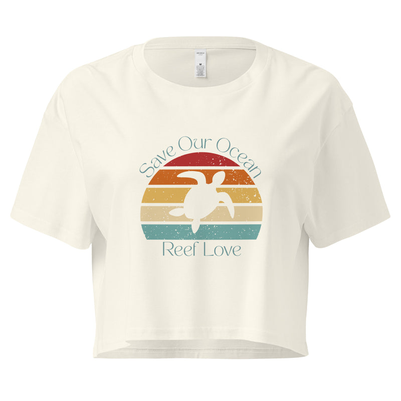 Save Our Ocean Turtle Women’s Crop Tee- Boho Chic Styles by Reef Love