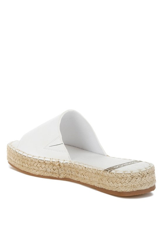 Scalar Leather Espadrille Flatform Sandals-Reef Love