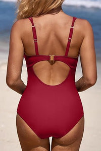 Scalloped V Neck Monokini One Piece Swimsuit- Boho Chic Styles by Reef Love