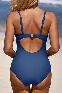 Scalloped V Neck Monokini One Piece Swimsuit- Boho Chic Styles by Reef Love