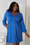 Scoop Neck Empire Waist Long Sleeve Magic Dress-Magic dress with empire waist, scoop neck & long sleeves. Flowy, flattering, and comfy style that looks great on all body types.