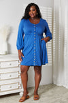 Scoop Neck Empire Waist Long Sleeve Magic Dress-Magic dress with empire waist, scoop neck & long sleeves. Flowy, flattering, and comfy style that looks great on all body types.
