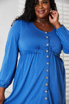 Scoop Neck Empire Waist Long Sleeve Magic Dress-Magic dress with empire waist, scoop neck & long sleeves. Flowy, flattering, and comfy style that looks great on all body types.