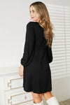 Scoop Neck Empire Waist Long Sleeve Magic Dress-Magic dress with empire waist, scoop neck & long sleeves. Flowy, flattering, and comfy style that looks great on all body types.