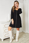Scoop Neck Empire Waist Long Sleeve Magic Dress-Magic dress with empire waist, scoop neck & long sleeves. Flowy, flattering, and comfy style that looks great on all body types.