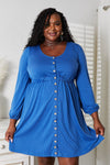 Scoop Neck Empire Waist Long Sleeve Magic Dress-Magic dress with empire waist, scoop neck & long sleeves. Flowy, flattering, and comfy style that looks great on all body types.