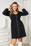 Scoop Neck Empire Waist Long Sleeve Magic Dress-Magic dress with empire waist, scoop neck & long sleeves. Flowy, flattering, and comfy style that looks great on all body types.