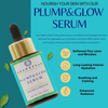 Woman wearing Plump and Glow Serum-Plump & Glow Serum hydrates, soothes, and illuminates with hyaluronic acid, prebiotics, and skin-renewing actives. For soft, radiant skin—every day.