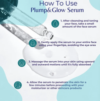 Woman wearing Plump and Glow Serum-Plump & Glow Serum hydrates, soothes, and illuminates with hyaluronic acid, prebiotics, and skin-renewing actives. For soft, radiant skin—every day.