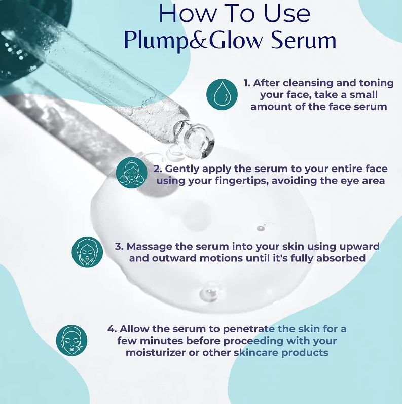 Woman wearing Plump and Glow Serum-Plump & Glow Serum hydrates, soothes, and illuminates with hyaluronic acid, prebiotics, and skin-renewing actives. For soft, radiant skin—every day.