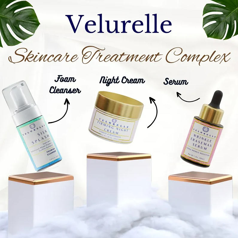 Woman wearing Radiant Renewal Hydracare Cream-Velurelle’s Radiant Renewal Hydracare Cream hydrates, calms, and protects with clean, nature-based ingredients for radiant, healthy skin.