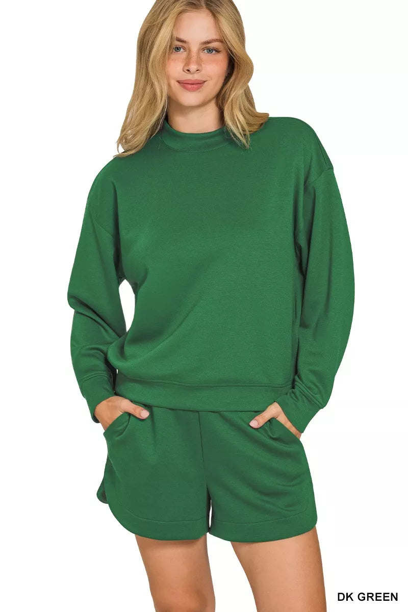 Scuba Long Sleeve Sweatshirt and Shorts Set