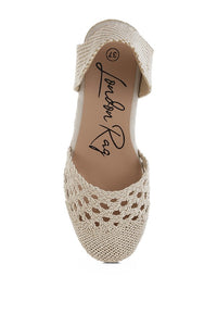 Sea Breeze Woven Lace-Up Espadrille Wedges