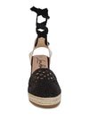 Sea Breeze Woven Lace-Up Espadrille Wedges