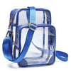 See Through Multi Compartment Crossbody Bag-See Thru Multi Compartment Crossbody Bag - Stadium Approved. Clear Multi Compartment Crossbody Bag. Transparent material, Zip Closure.