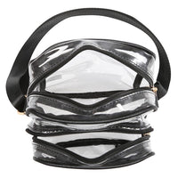 See Through Multi Compartment Crossbody Bag-See Thru Multi Compartment Crossbody Bag - Stadium Approved. Clear Multi Compartment Crossbody Bag. Transparent material, Zip Closure.