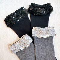 Sequin Chic Shine Top Socks-Sequin Chic Shine Top Socks - Sparkly & Chic. Designed with shimmering sequin detail at the top, these socks add a fun and fashionable twist to your everyday style.