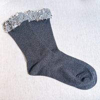 Sequin Chic Shine Top Socks-Sequin Chic Shine Top Socks - Sparkly & Chic. Designed with shimmering sequin detail at the top, these socks add a fun and fashionable twist to your everyday style.