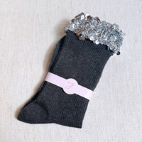 Sequin Chic Shine Top Socks-Sequin Chic Shine Top Socks - Sparkly & Chic. Designed with shimmering sequin detail at the top, these socks add a fun and fashionable twist to your everyday style.