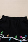 Sequin Merry Pullover and Shorts Lounge Set-Perfect for adding sparkle to your lounge wardrobe. Embrace the festive holiday spirit with the sparkling sequin detailing pullover and shorts loungewear set.-Reef Love