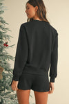 Sequin Merry Pullover and Shorts Lounge Set-Perfect for adding sparkle to your lounge wardrobe. Embrace the festive holiday spirit with the sparkling sequin detailing pullover and shorts loungewear set.-Reef Love