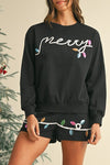 Sequin Merry Pullover and Shorts Lounge Set-Perfect for adding sparkle to your lounge wardrobe. Embrace the festive holiday spirit with the sparkling sequin detailing pullover and shorts loungewear set.-Reef Love