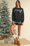 Sequin Merry Pullover and Shorts Lounge Set-Perfect for adding sparkle to your lounge wardrobe. Embrace the festive holiday spirit with the sparkling sequin detailing pullover and shorts loungewear set.-Reef Love