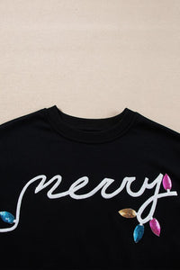 Sequin Merry Pullover and Shorts Lounge Set-Perfect for adding sparkle to your lounge wardrobe. Embrace the festive holiday spirit with the sparkling sequin detailing pullover and shorts loungewear set.-Reef Love